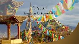  Presentation with old china - Presentation theme consisting of woman demonstrating sukhasana or easy yoga pose beautiful young woman doing yoga exercise on mat background and a tawny brown colored foreground