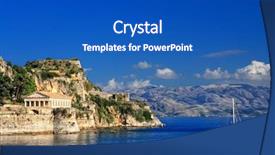  Presentation with ancient greece - Amazing slides having temple at corfu island greece backdrop and a cobalt blue colored foreground
