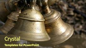  Presentation with nepal - PPT theme having temple bells in muktinath annapurna background and a tawny brown colored foreground