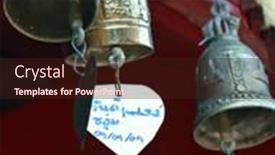  Presentation with thailand - Beautiful slides featuring temple-bells-in-thailand backdrop and a wine colored foreground