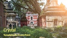 Presentation with nepal - Presentation having temple complex in kathmandu nepal background and a  colored foreground
