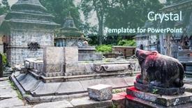  Presentation with kathmandu - PPT theme featuring temple complex in kathmandu nepal background and a  colored foreground