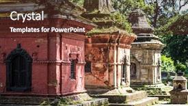  Presentation with nepal - Presentation theme enhanced with temple complex in kathmandu nepal background and a  colored foreground