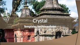  Presentation with kathmandu - Colorful PPT theme enhanced with temple complex in kathmandu nepal backdrop and a  colored foreground