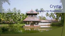  Presentation with kerala - Slide deck with temple complex in kochi kerala background and a sky blue colored foreground