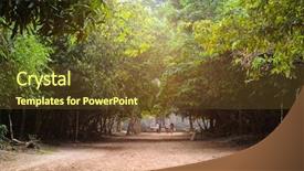  Presentation with ancient asia - Theme having temple complex popular among tourist background and a  colored foreground