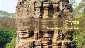  Presentation with ancient asia - PPT theme enhanced with temple complex popular among tourist background and a tawny brown colored foreground