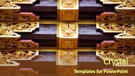  Presentation with bali temple - Amazing presentation design having temple gate with ornaments indonesia backdrop and a  colored foreground