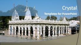  Presentation with india temple - Beautiful slide set featuring temple gujarat india blue sky backdrop and a teal colored foreground