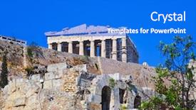  Presentation with temple of zeus - Beautiful PPT theme featuring temple in acropolis at athens backdrop and a  colored foreground