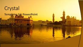 Presentation with india temple - PPT theme consisting of temple in amritsar punjab india background and a yellow colored foreground