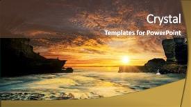  Presentation with bali temple - Beautiful theme featuring temple in bali island indonesia backdrop and a tawny brown colored foreground