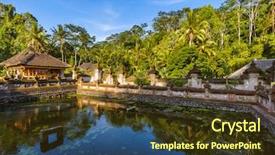  Presentation with bali island typical indonesia - Beautiful presentation theme featuring temple in bali island indonesia backdrop and a tawny brown colored foreground
