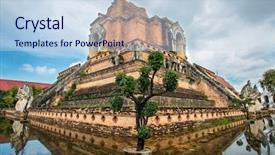  Presentation with chiang mai - Colorful PPT layouts enhanced with temple in chiang mai thailand backdrop and a sky blue colored foreground