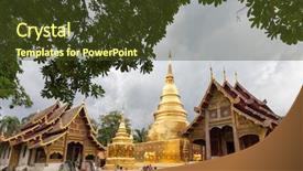  Presentation with chiang mai - Presentation theme enhanced with temple in chiang mai thailand background and a  colored foreground
