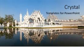  Presentation with thailand - Colorful PPT theme enhanced with temple in chiang rai thailand backdrop and a light blue colored foreground