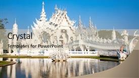  Presentation with temple - Presentation design having temple in chiang rai thailand background and a lemonade colored foreground