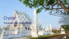  Presentation with thailand - Audience pleasing presentation theme consisting of temple in chiang rai thailand backdrop and a light blue colored foreground