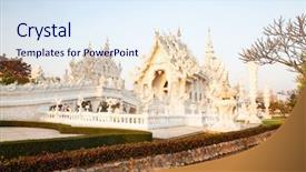  Presentation with thailand - Cool new presentation design with temple in chiang rai thailand backdrop and a sky blue colored foreground
