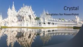  Presentation with thailand - Slide set enhanced with temple in chiang rai thailand background and a teal colored foreground