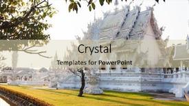  Presentation with thailand - Colorful presentation theme enhanced with temple in chiang rai thailand backdrop and a soft green colored foreground