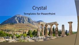  Presentation with archaeology - Slide deck consisting of temple in corinth greece background and a light blue colored foreground