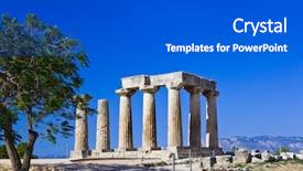  Presentation with archaeology - Amazing slides having ruins of temple in corinth backdrop and a dark gray colored foreground