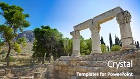  Presentation with archaeology - Cool new presentation with temple in corinth greece backdrop and a gray colored foreground