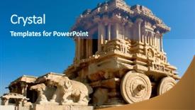  Presentation with hampi - Amazing PPT theme having temple in hampi karnataka india backdrop and a ocean colored foreground