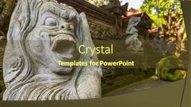  Presentation with bali temple - Theme featuring temple-in-monkey-forest-bali background and a tawny brown colored foreground
