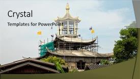  Presentation with view of colonial architecture - Amazing theme having temple in near bangkok thailand backdrop and a sky blue colored foreground