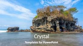  Presentation with pura - PPT theme enhanced with temple in the sea pura background and a gray colored foreground