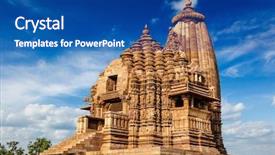  Presentation with india temple - Amazing PPT layouts having temple khajuraho madhya pradesh india backdrop and a ocean colored foreground