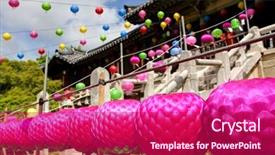  Presentation with lantern - Audience pleasing theme consisting of temple lantern backdrop and a crimson colored foreground