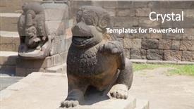  Presentation with borobudur temple - Audience pleasing PPT layouts consisting of temple near yogyakarta on java backdrop and a gray colored foreground