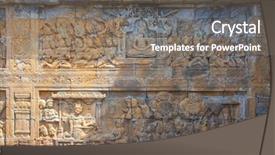  Presentation with borobudur temple - Slide deck featuring temple near yogyakarta on java background and a gray colored foreground