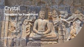  Presentation with borobudur temple - Cool new theme with temple near yogyakarta on java backdrop and a gray colored foreground