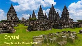 Presentation with java island - Audience pleasing slides consisting of temple near yogyakarta on java backdrop and a tawny brown colored foreground