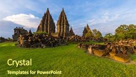  Presentation with java island - Slide set featuring temple near yogyakarta on java background and a tawny brown colored foreground