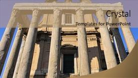  Presentation with forum - Amazing theme having temple-of-antoninus-and-faustina backdrop and a coral colored foreground