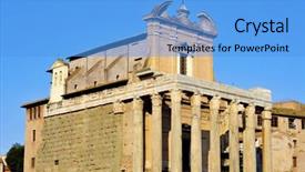  Presentation with forum - Theme with temple-of-antoninus-and-faustina background and a light blue colored foreground