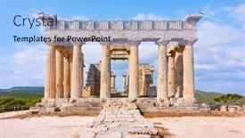  Presentation with greek architecture - PPT layouts featuring temple-of-aphaea-in-aegina background and a light blue colored foreground