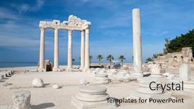  Presentation with ancient roman - Colorful presentation theme enhanced with temple of apollo ancient ruins backdrop and a lemonade colored foreground
