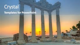 Presentation with turkey - PPT theme consisting of temple of apollo in side background and a teal colored foreground