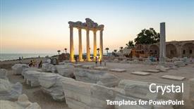  Presentation with roman - Beautiful presentation theme featuring temple of apollo in side backdrop and a gray colored foreground
