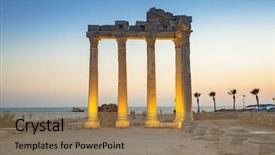  Presentation with dusk - Theme having temple of apollo in side background and a coral colored foreground