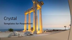  Presentation with dusk - Audience pleasing PPT layouts consisting of temple of apollo in side backdrop and a teal colored foreground