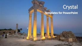  Presentation with dusk - PPT layouts enhanced with temple of apollo in side background and a teal colored foreground