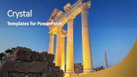  Presentation with dusk - Beautiful PPT theme featuring temple of apollo in side backdrop and a ocean colored foreground