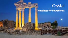  Presentation with turkey - Colorful presentation design enhanced with temple of apollo in side backdrop and a teal colored foreground